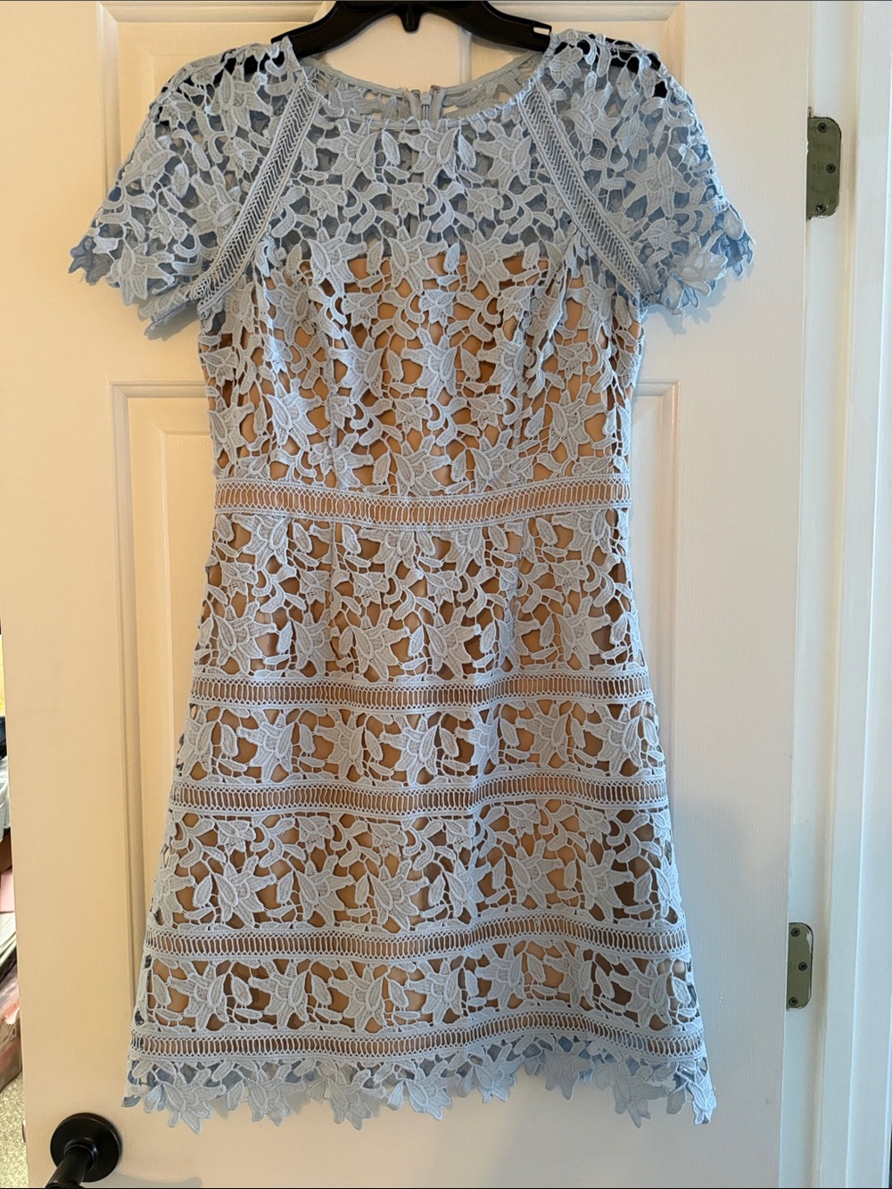 Eliza J Light Blue Floral Wedding Guest Shower Graduation Dress